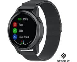 Strap-it Smartwatch bandje Milanees - geschikt voor Garmin vivoactive 4 45mm / Garmin Venu 2 - zwart