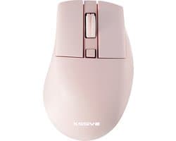 Xssive MS4 Stille Draadloze Muis voor Laptop, Tablet, Telefoon, PC - Bluetooth + Draadloos 2.4G Dongle - Ergonomisch - Roze