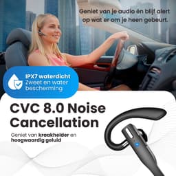 Otiume - Draadloze Headset met Microfoon – Noise Canceling oortjes – Handsfree Bellen – Bluetooth - Zwart — thumbnail 4