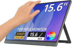 Draagbare LCD-Monitor - Draagbare Monitor Met Touchscreen - Ultradunne 15.6Inch 1920*1080P IPS Monitor - Full HD - Met Standaard - HDMI Portable Gaming Monitor - Zakelijke Draagbare Mini Laptop - Zwart — thumbnail 1
