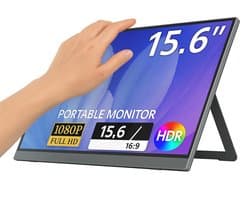 Draagbare LCD-Monitor - Draagbare Monitor Met Touchscreen - Ultradunne 15.6Inch 1920*1080P IPS Monitor - Full HD - Met Standaard - HDMI Portable Gaming Monitor - Zakelijke Draagbare Mini Laptop - Zwart