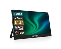 HGFRTEE 14,1 Inch Draagbare Monitor – Full HD 1080P – IPS-scherm – USB-C & HDMI – Ultradun en Lichtgewicht – Mobiel Tweede Scherm voor Laptop, PC, Smartphone, Console