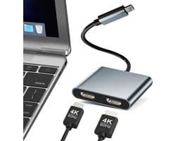 Docking Station Laptop 2x HDMI - Splitter Laptop - USB-C - Universeel