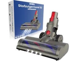 Actueell® Stofzuigermond S2 Geschikt voor Dyson V15, V11, V10, V8, V7 Steelstofzuiger – Turbo Vloerborstel met 4 LED Lampen – Parketborstel – Gemotoriseerde Roterende Borstel – ABS + Fiber – Vervangende Zuigmond - Zwart