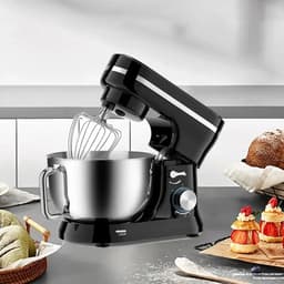 Keukenmixer - Keukenmachine - Foodprocessor - Keukenrobot - 1000W – 8 Snelheden – 4.5L Roestvrijstalen Kom – Elektrische Foodmixer - Zilver — thumbnail 5