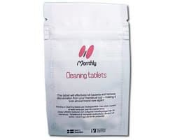 MonthlyCup Cleaning tablets - reinigingstabletten voor menstruatiecup - voor natuurlijke grondige reiniging - verwijdert verkleuring van menstruatiecup - milieuvriendelijk - 2 stuks