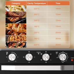 Airfryer Oven - Hetelucht Friteuse - Vrijstaande Oven - Pizzaoven - 36L - 2000W - 10-in-1 Functies - Digitale Timer & Temperatuur - Dubbel Glas - RVS — thumbnail 4