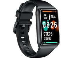 J&D supplies Stappenteller - Zwart - Temperatuurmeter - Activity Tracker - Hartslagmeter - Bloeddrukmeter - Smartwatch - Horloge - Heren - Dames