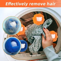 8-delige wasmachine haarvanger, huisdierhaarverwijderaar voor het verwijderen van haren van huisdieren en het verzamelen van honden-, katten- en pluisharen in de wasmachine. — thumbnail 3