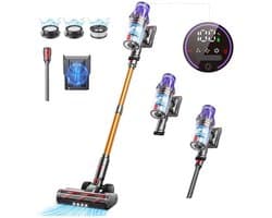 Steelstofzuiger - Vacuum Cleaner - Stofzuiger - Draadloze - 500W - 50000PA Zuigkracht – Handstofzuiger - Verwijderbare Accu – Slimme LED-functies