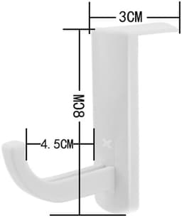 Universele Hoofdtelefoon Hanger I Hoofdtelefoon Houder I Voor Deur of Tafel I Met Dubbelzijdige Plakstrip I Wit — thumbnail 3