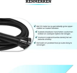 Somstyle Stofzuigerslang Geschikt voor Numatic Henry Stofzuiger - 32 MM - Stofzuigeraccessoires - 2.6 Meter - Zwart — thumbnail 5
