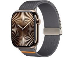 By Qubix - Geschikt voor Apple Watch bandje - Nylon bandje met Parachute sluiting - Donkergrijs - Geschikt voor Apple Watch 38 mm / 40 mm / 41 mm / 42 mm - Smartwatch bandje - nylon - bandje iWatch