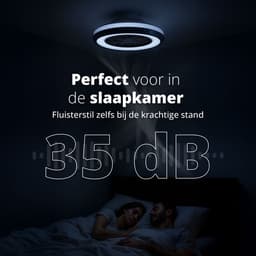 FlinQ LumiFan XL Ø60 cm Plafondventilator met Verlichting - Ventilator voor aan het Plafond - Ideaal voor op de Slaapkamer - Bestuurbaar met Afstandsbediening — thumbnail 5