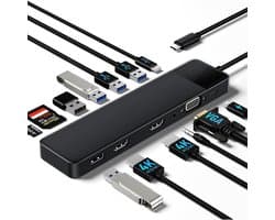 Docking Station Laptop 2x HDMI - Splitter Laptop - USB-C - Universeel