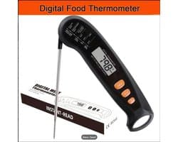 Vleesthermometer Zwart - Digitale Vleesthermometer- Voedselthermometer Voor Koken, Bakken, Vloeistoffen, Snoep, Grillen, BBQ, Airfryer, Keukenaccessoires