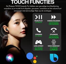 Draadloze Oordopjes – Bluetooth Oordopjes – Oortjes draadloos – Oordopjes draadloos - Noise cancelling - Universeel – Wit — thumbnail 5