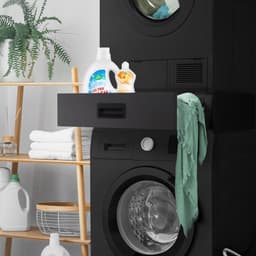 Tussenstuk voor wasmachine en droger – Universeel tussenbouwframe met lade 60,5x54 cm in zwart ML design — thumbnail 9