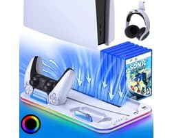 Phreeze Docking Station met Charging Station en Ventilatie - Geschikt voor DualSense Controllers en Sony Playstation 5 - Controller Laadstation