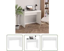 vidaXL Houten Bureau - Modern Bureau - Bureau 90x40x72 cm bewerkt hout wit - Wit Bureau - Compact Bureau - Laptop Tafel