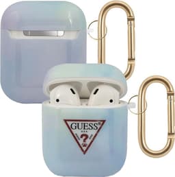 Guess Geschikt voor AirPods 1 en 2 hoesje - Tie en Dye Collection Blauw — thumbnail 1