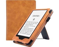Case2go - E-reader Hoes geschikt voor Kindle Paperwhite (2021) - Sleepcover - Auto/Wake functie - Met handstrap - Bruin