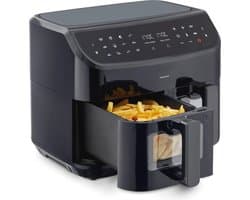 XXL Heteluchtfriteuse met 2 Kamers en 8,7 Liter Capaciteit – 9 Automatische Programma's en Kijkvenster