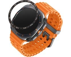kwmobile Beschermende Ring geschikt voor Samsung Galaxy Watch Ultra 47mm Fitness Tracker - Bezel Ring voor smartwatch - Beschermring voor smartwatch in zwart / zilver.