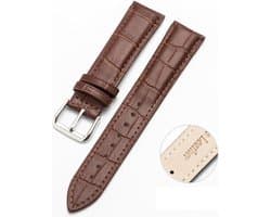 By Qubix - Geschikt voor Garmin bandje - Geschikt voor Garmin Vivomove 3 / HR / Luxe / Sport / Style / Trend - Crocodile leren bandje - Bruin - Smartwatch bandje 20mm