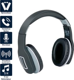 Grundig Bluetooth Koptelefoon - Hoofdtelefoon Draadloos - Over Ear Koptelefoon met 5 Uur Afspeeltijd - Draadloze Koptelefoon met Microfoon - Incl. Audio kabel 3.5mm en USB-C Oplaadkabel — thumbnail 2