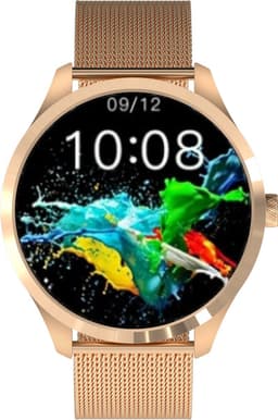 Belesy® BQSiRgSk Pro Skull - Smartwatch Dames – Smartwatch Heren - Horloge - 1.28 inch - Kleurenscherm - Stappenteller - Bloeddruk - Hartslag - 75+ Wijzerplaten – Sporten – Rose goud – Staal - Siliconen – Skull - Zwart - Kerstcadeau — thumbnail 5