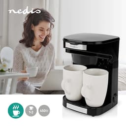 Nedis Kacm140Ebk Koffiezetapparaat Maximale Capaciteit: 0.25 L Aantal Kopjes Tegelijk: 2 Warmhoudfunctie Zwart — thumbnail 5