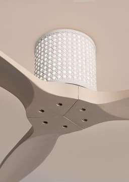 CREATE - Plafondventilator stil 40W (Ø132cm) - Sfeerlicht LED - Afstandsbediening - 6 snelheden - Programmeerbaar - WIND CALM CUSTOM RATTAN — thumbnail 2