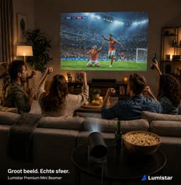 Lumistar® Premium Mini Beamer - Alles-in-één Smart TV Projector - 2026 model - Android 13.0 - WiFi 6 & Bluetooth 5.2 - 4k support - Beamer - Home Cinema - Wit — thumbnail 5