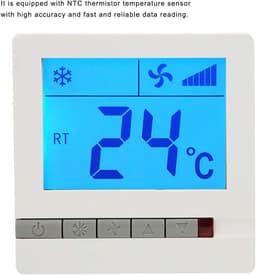 LCD Thermostaat - Klimaatregelaar - Temperatuur Beheer - Met Afstandsbediening - 86x86mm - Wit — thumbnail 5