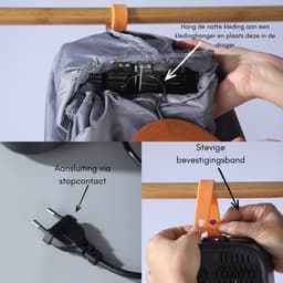 Caryota Mini Condensdroger - Reisdroger Voor Studenten & Kamperen - Antibacterieel - Tot 2.5 kg - Compacte Wasdroogcombinatie 450W - Kamer Verwarming — thumbnail 6