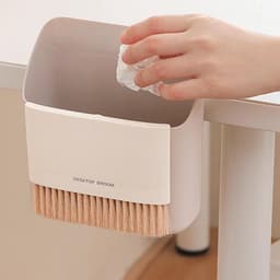Tafelbezem en Veegschep - Kruimelset Stoffer Blik - Snelle Reiniging - Draagbaar en Compact - 16 cm - Grijs — thumbnail 3