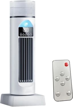 Bladeless Ventilator - Torenkoeler Persoonlijk - Stille Koeling - Verdampingskoeling - 37 cm Hoog - Wit — thumbnail 1