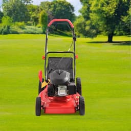 Benzine Grasmaaier - Gazonmaaier Tuinmachine - Gazon Onderhoud - Krachtige 5 pk Motor - 51 cm Maaibreedte - Zwart Rood — thumbnail 5