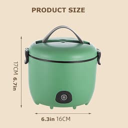 Rice Cooker, Mini Rice Cooker 1.8 Litre Small Multicooker with Removable Rice Pot with Non-Stick Coating and Keep Warm Function for 1-3 People, White — thumbnail 2
