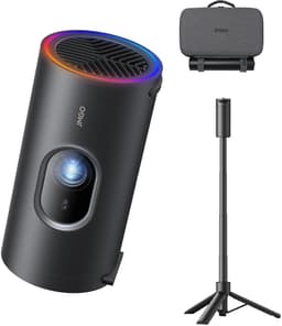JMGO - PicoPlay + Pack - Picoplay beamer - Tripod statief met Powerbank functie - Reiscover - 450 ISO Lumen - Beamer - Projector - Audio door Dolby Digital - 1080P - Google TV - 3D-Active - HDR10 - met WiFi & Bluetooth voor Thuis en Outdoor — thumbnail 1