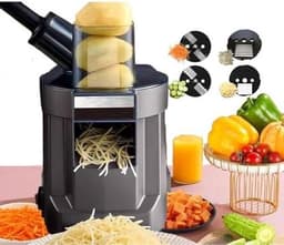 Elektrische Groentesnijder - Keukenmachine Hakker - Snel Groenten Snijden - 4-in-1 Functie - 100W Motor - Zwart — thumbnail 1