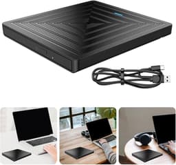 Externe DVD Brander - USB DVD Station - Data Back-up - Schokabsorberend Ontwerp - 15.4 x 14.3 x 1.5 cm — thumbnail 4