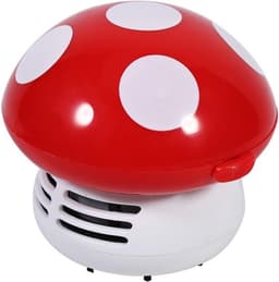 Mini Stofzuiger - Bureau Reiniger - Desktop Schoonmaken - Paddenstoel Vorm - 9 cm Doorsnee - Rood — thumbnail 3