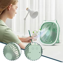 Wandventilator - Tafelventilator - Comfortabele Koeling - Stille Werking - 8.9 x 20.5 cm - Groen — thumbnail 5