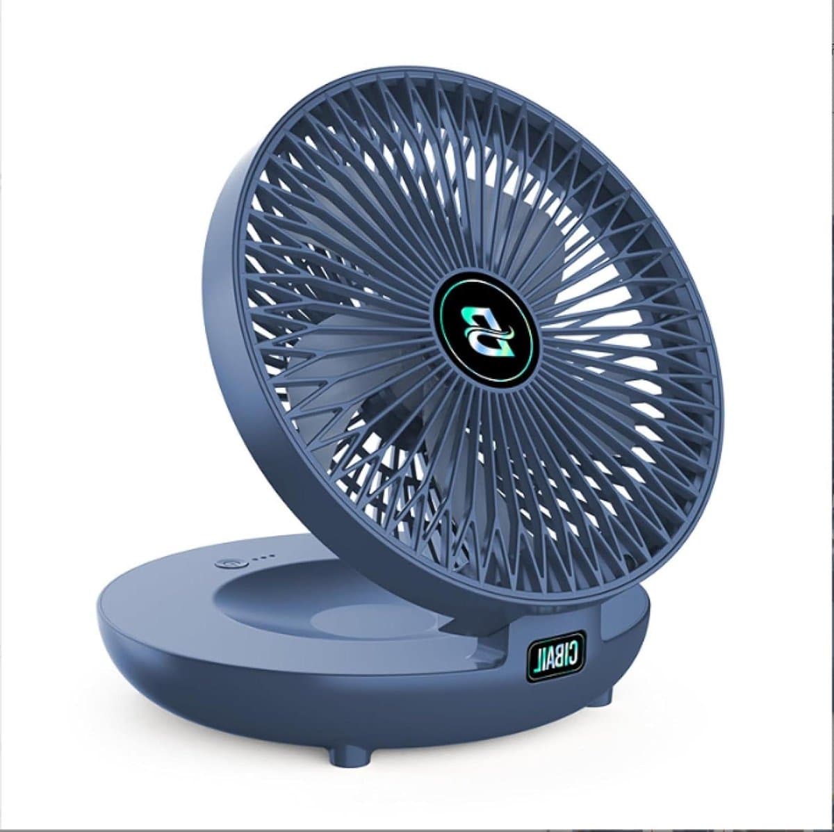 Oplaadbare Wandventilator - Kleine Bureauventilator - Frisse Lucht - Opvouwbaar Compact Design - 3 Snelheden - Blauw — afbeelding 1