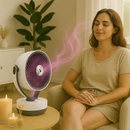 Tafelluchtcirculatie - Compacte ventilator - Gelijkmatige ventilatie - Met aromadiffuser - 25x193x315 cm - Wit — thumbnail 5