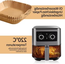 Bakingpapier voor Airfryer, 100 vellen, anti-aanbak, waterdicht en vetvrij, ideaal voor frituurpan, oven en magnetron — thumbnail 3