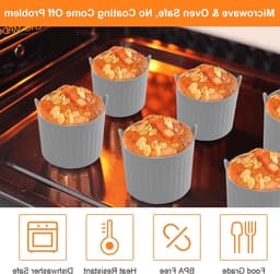 12 stuks siliconen muffinvormen voor airfryer, herbruikbare bakvorm, siliconen vormen voor muffins, cake en eieren — thumbnail 3