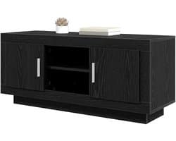 TV-kast - Mediabureau - Woonkamer organiseren - Ruime opbergruimte - 102 x 35 x 45 cm - Zwart eiken